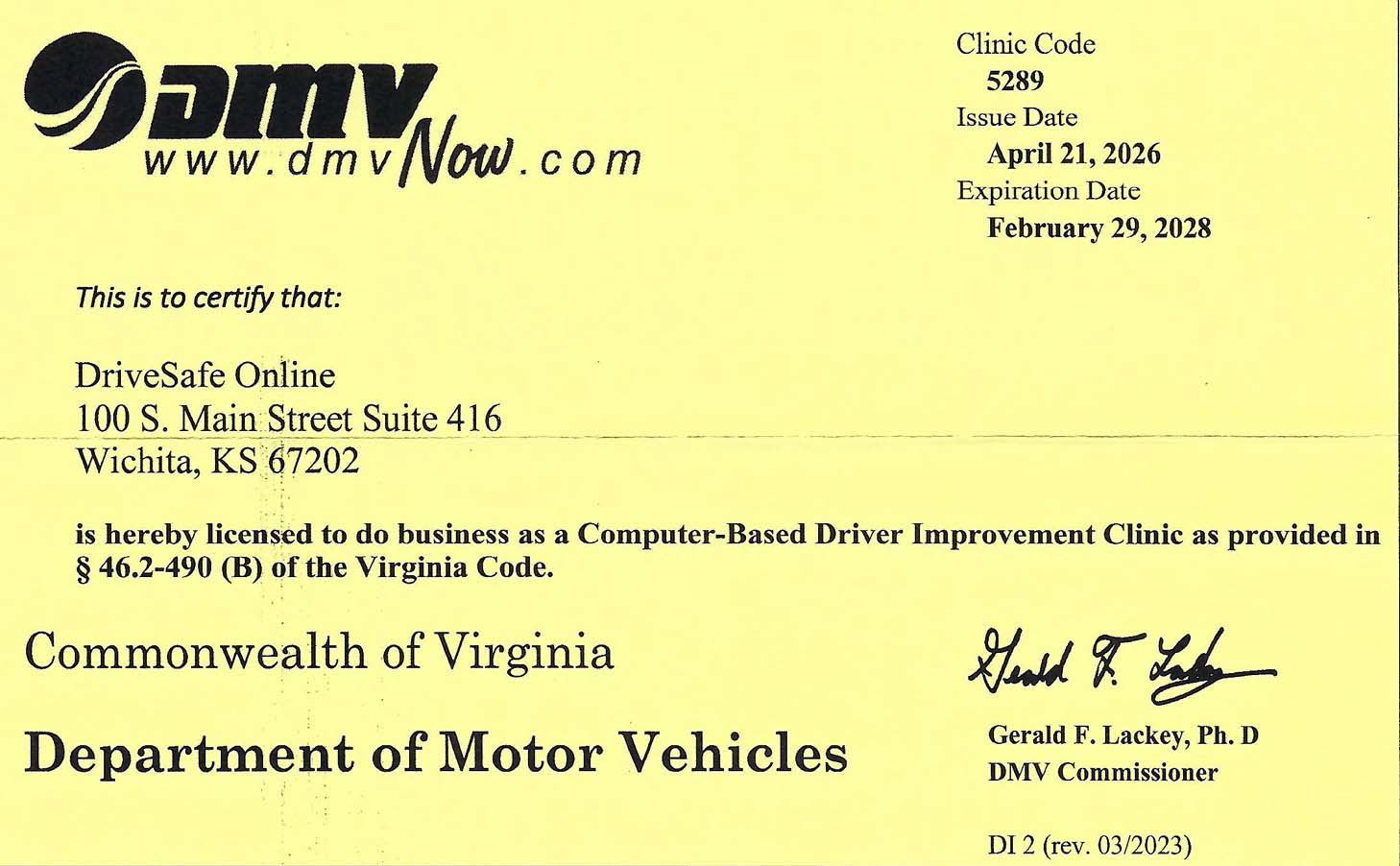 drivesafeonline-va-approval-certificate